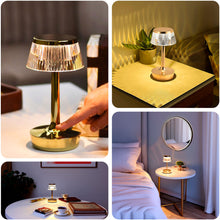 Clear Gold Mushroom LED Crystal Table Lamp Centerpiece with Touch Control, 9inch Color Changing