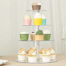 4-Tier Clear Heavy Duty Round Acrylic Cake Stand, Cupcake Dessert Holder Display Stand