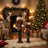Cozy Christmas living room with tree, fireplace, stockings, and nutcracker decor
