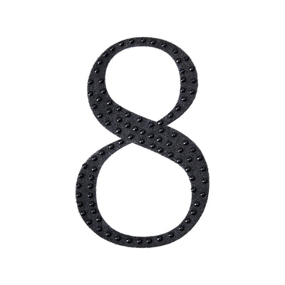 Black textured number 8 on a plain white background