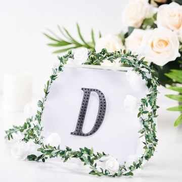 Add a Touch of Glamour with Black Decorative Rhinestone Alphabet D Letter Stickers