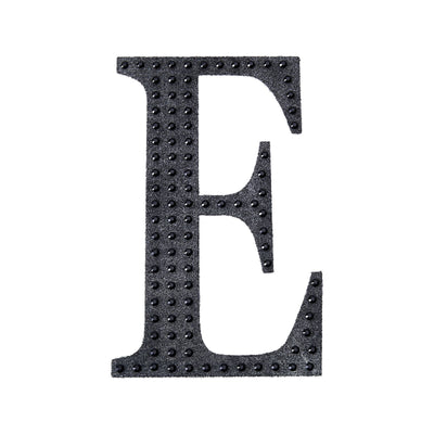 Black decorative letter "E" on a plain white background.