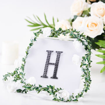 Elevate Your Crafts and Decor with Black Decorative Rhinestone Alphabet H Letter Stickers