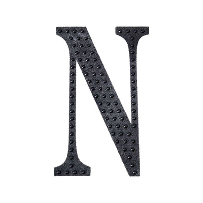 Black textured letter 'N' on a white background