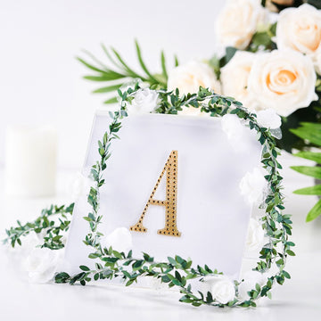 Add a Touch of Glamour with Gold Rhinestone Alphabet Stickers