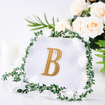 Create a Magical Atmosphere with Gold Decorative Rhinestone Alphabet 'B' Letter Stickers