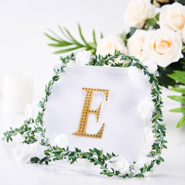 Create Stunning DIY Crafts with Gold Decorative Rhinestone Alphabet 'E' Letter Stickers