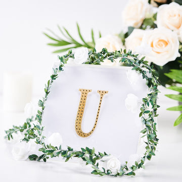 Add Sparkle to Your Crafts with Gold Decorative Rhinestone Alphabet 'U' Letter Stickers
