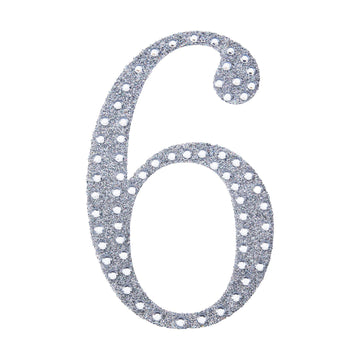 Create Stunning Event Decor with Silver Rhinestone Number 6 Stickers