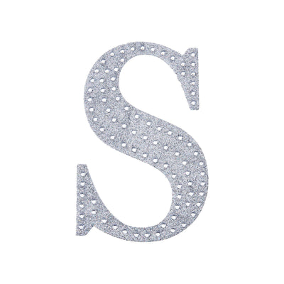 Glittery silver letter 'S' decoration for crafts or events