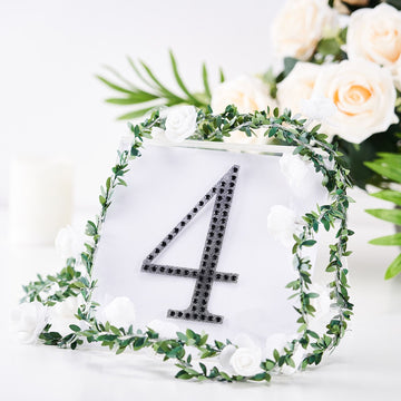 Create Memorable Party Decorations with Black Rhinestone Number 4 Stickers