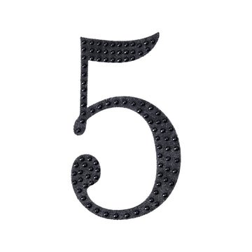 Elevate Your Event Decor with Black Rhinestone Number 5 Stickers