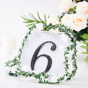 Create a Stunning Atmosphere with Black Decorative Rhinestone Number 6 Stickers