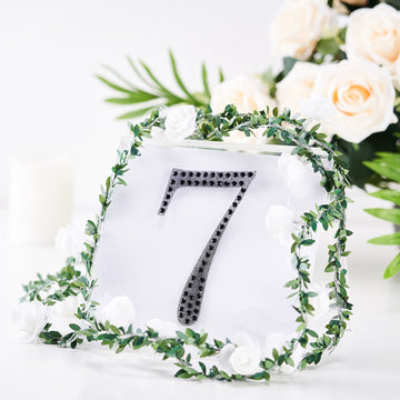 Black Decorative Rhinestone Number 7 Stickers: Perfect for Event and Party Decorations