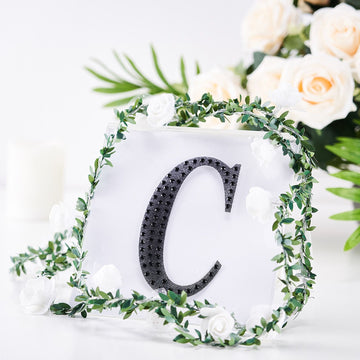 Add a Touch of Glamour to Your Crafts with Black Decorative Rhinestone Alphabet 'C' Letter Stickers