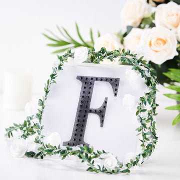 Create Memorable and Personalized Crafts with Black Rhinestone Alphabet 'F' Letter Stickers