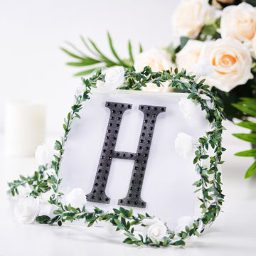 Add a Touch of Glamour to Your Event Decor with Black Decorative Rhinestone Alphabet 'H' Letter Stickers
