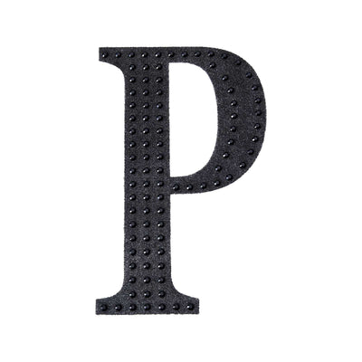 Black textured letter "P" on a plain white background
