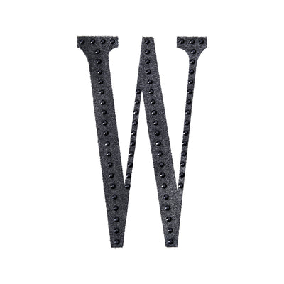 Black decorative letter "W" on a plain white background.