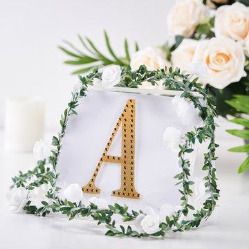 Gold Decorative Rhinestone Alphabet 'A' Letter Stickers for DIY Crafts