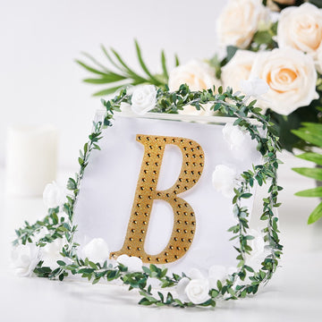 Gold Decorative Rhinestone Alphabet Stickers for DIY Crafts