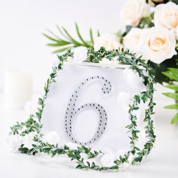 Create Stunning Crafts and Decorations with Silver Decorative Rhinestone Number 6 Stickers
