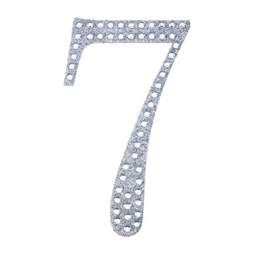 Add a Touch of Elegance to Your Decor with Silver Decorative Rhinestone Number 7 Stickers
