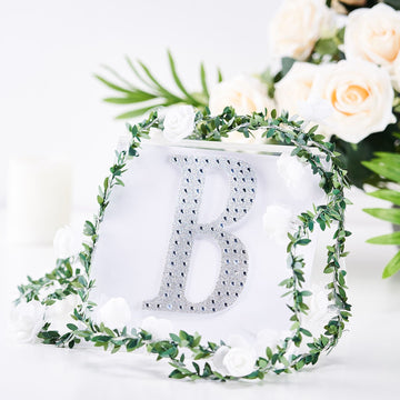 Add a Touch of Elegance to Your Crafts with Silver Decorative Rhinestone Alphabet B Letter Stickers