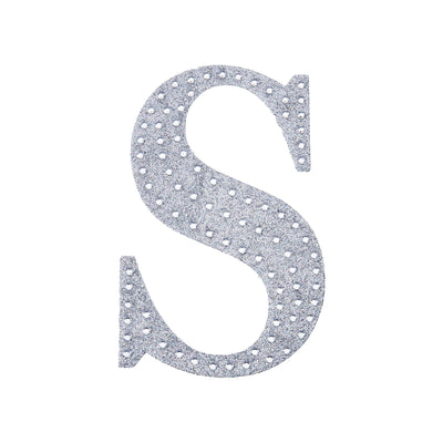 Glittery silver letter "S" decorative cutout