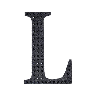 Black textured letter "L" cutout on white background