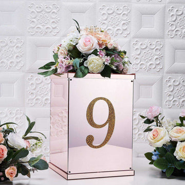 Add a Touch of Elegance with Gold Decorative Rhinestone Number 9 Stickers