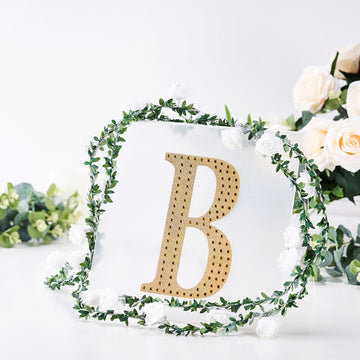 Gold Decorative Rhinestone Alphabet B Letter Stickers for Event Decor