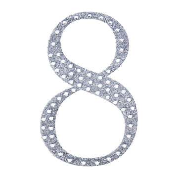 Create Stunning Event Decor with Silver Rhinestone Number 8 Stickers