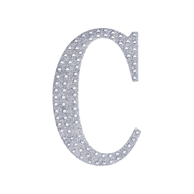 Rhinestone letter "C" decorative cutout on white background