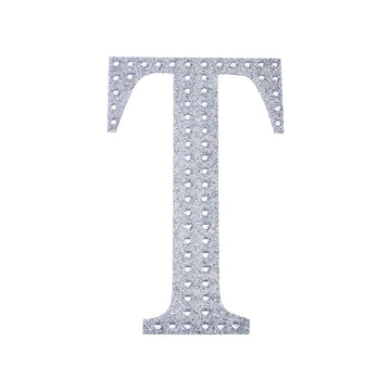 Dazzle and Delight with Silver Decorative Rhinestone Alphabet 'T' Letter Stickers