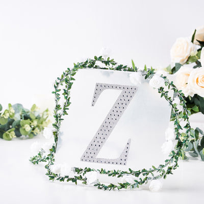 Decorative letter "Z" with floral accents on a clear backdrop.