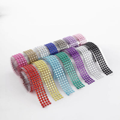 Colorful rhinestone adhesive rolls for crafting and decoration