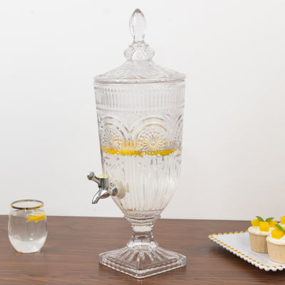 Crystal beverage dispenser with lemon slices