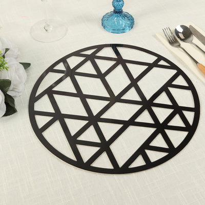Geometric black placemat on a table setting