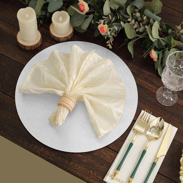 Convenience and Style Combined with Silver Glitter Round Paper Table Placemats
