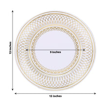 25 Pack | 13inch Gold / White Vintage Style Paper Serving Plates