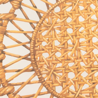 Woven rattan texture in warm tones, showcasing intricate craftsmanship.