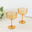 Amber ribbed dessert glasses set of two