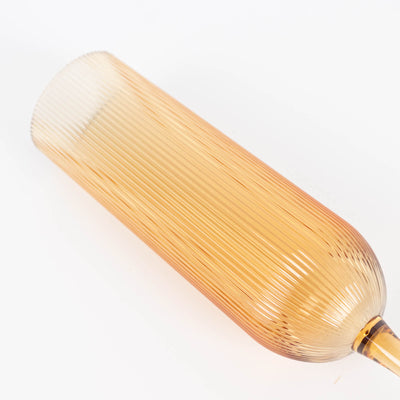 Golden fiber hair brush head on white background