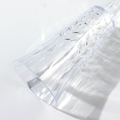 Crystal glass vase with intricate design and clear finish