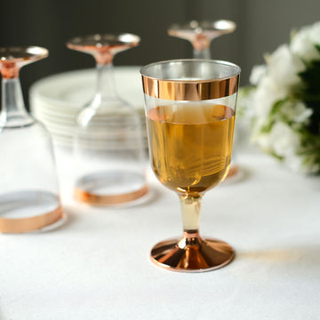 Convenience and Style in Clear Rose Gold Plastic Cups