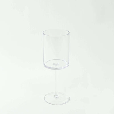 Clear acrylic wine glass with a modern design