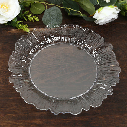 20-Pack Clear Reef Design Plastic Plates – 10" Dinner Party Plates – Elegant Disposable Tableware