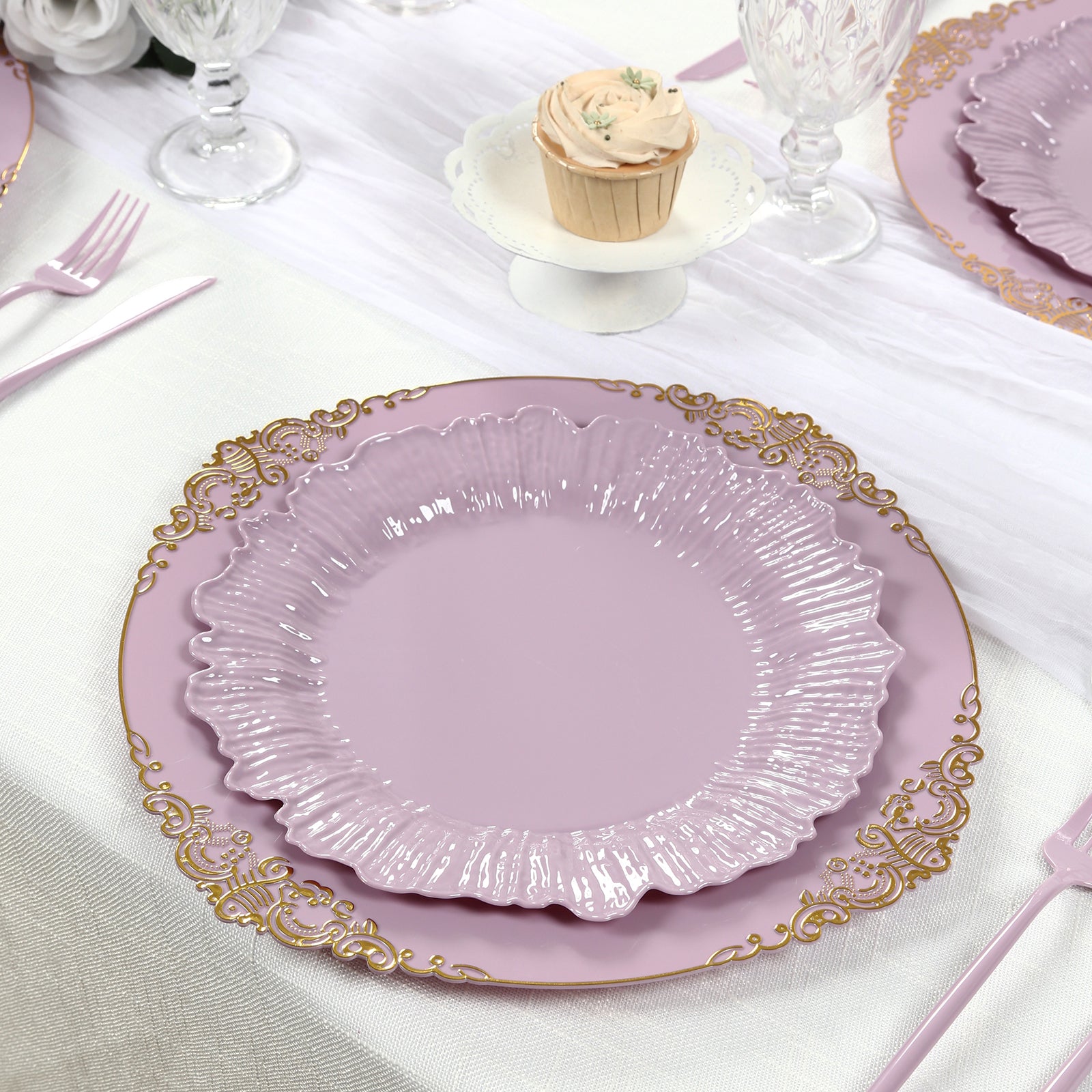 20-Pack Lilac Reef Plastic Dinner Plates – 10