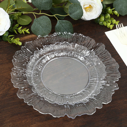 20-Pack Clear Reef Design Plastic Plates – 7" Dessert & Appetizer Party Plates – Elegant Disposable Tableware